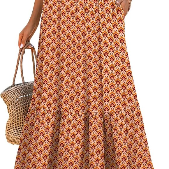 Maxi Skirts for Women 2025 Summer Boho Long Flowy Floral Elastic High Waist Skir - Picture 1 of 6